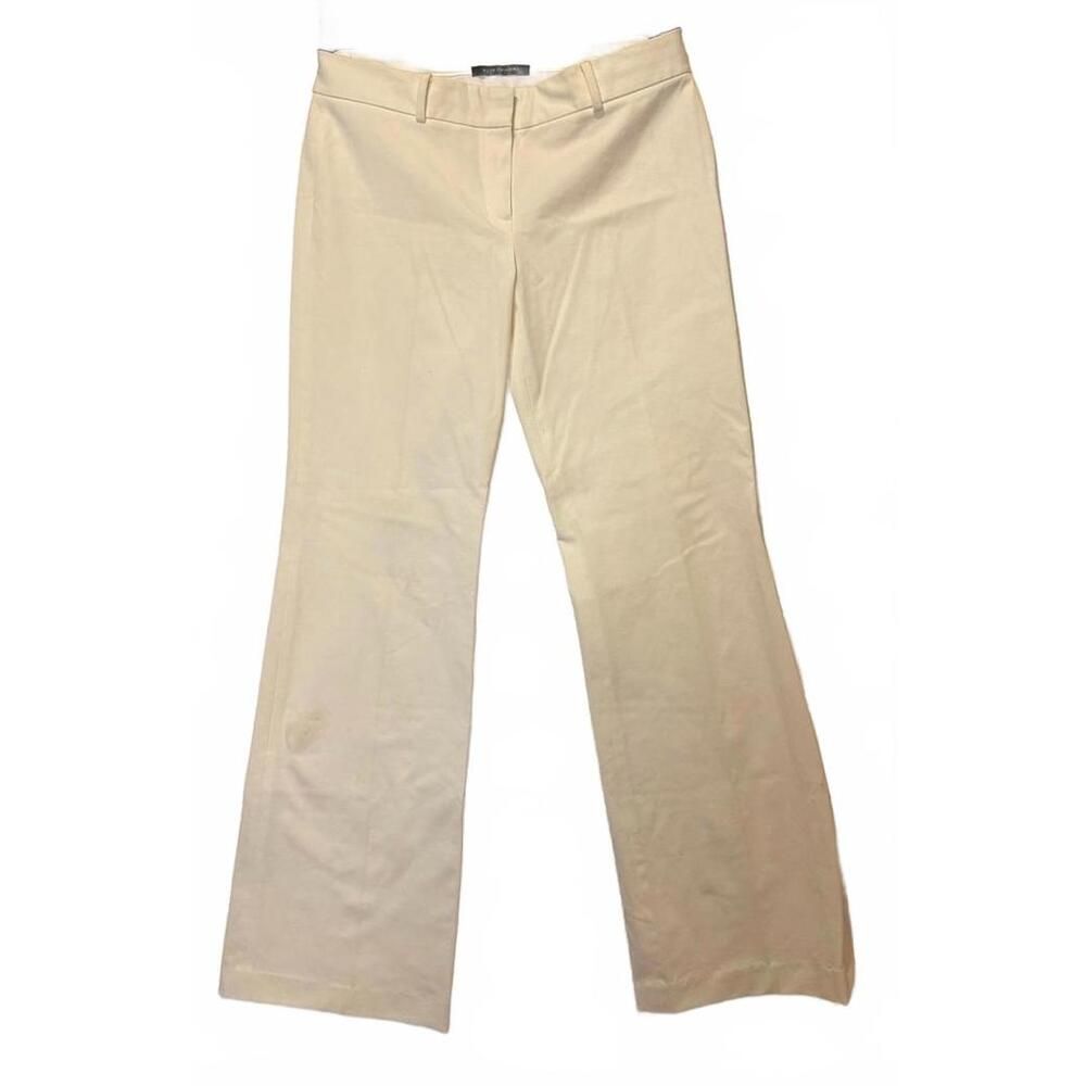 Elie Tahari Womens Dress Pants Size 0 Cream Straight Leg 31 Inseam